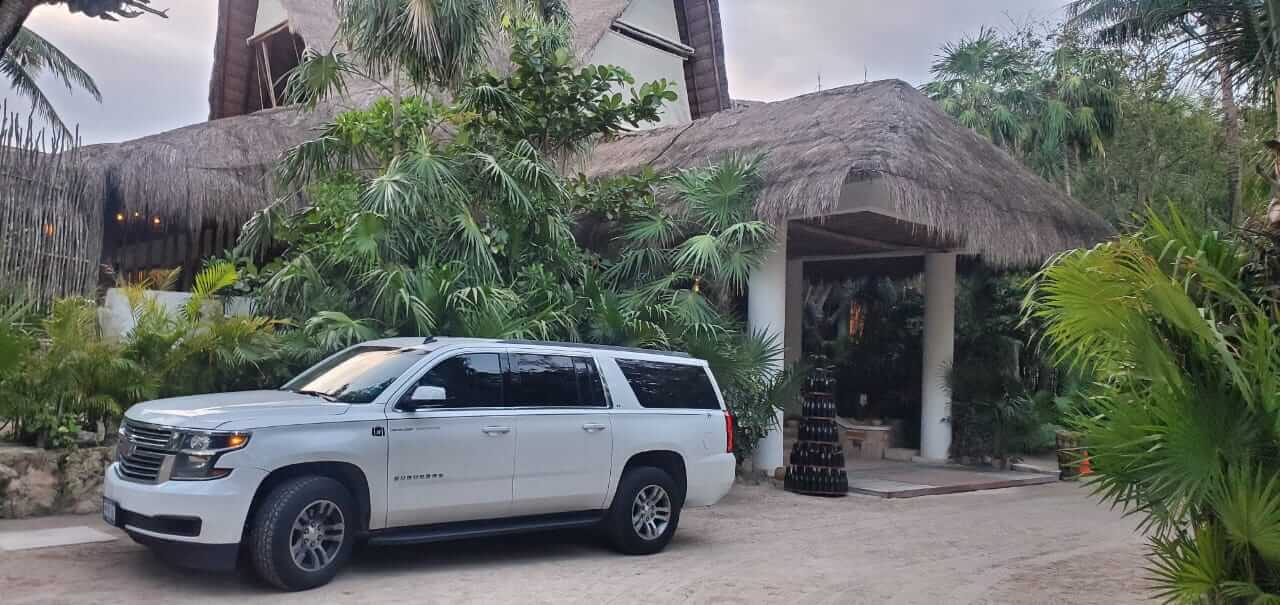 Luxury SUV at eco-resort