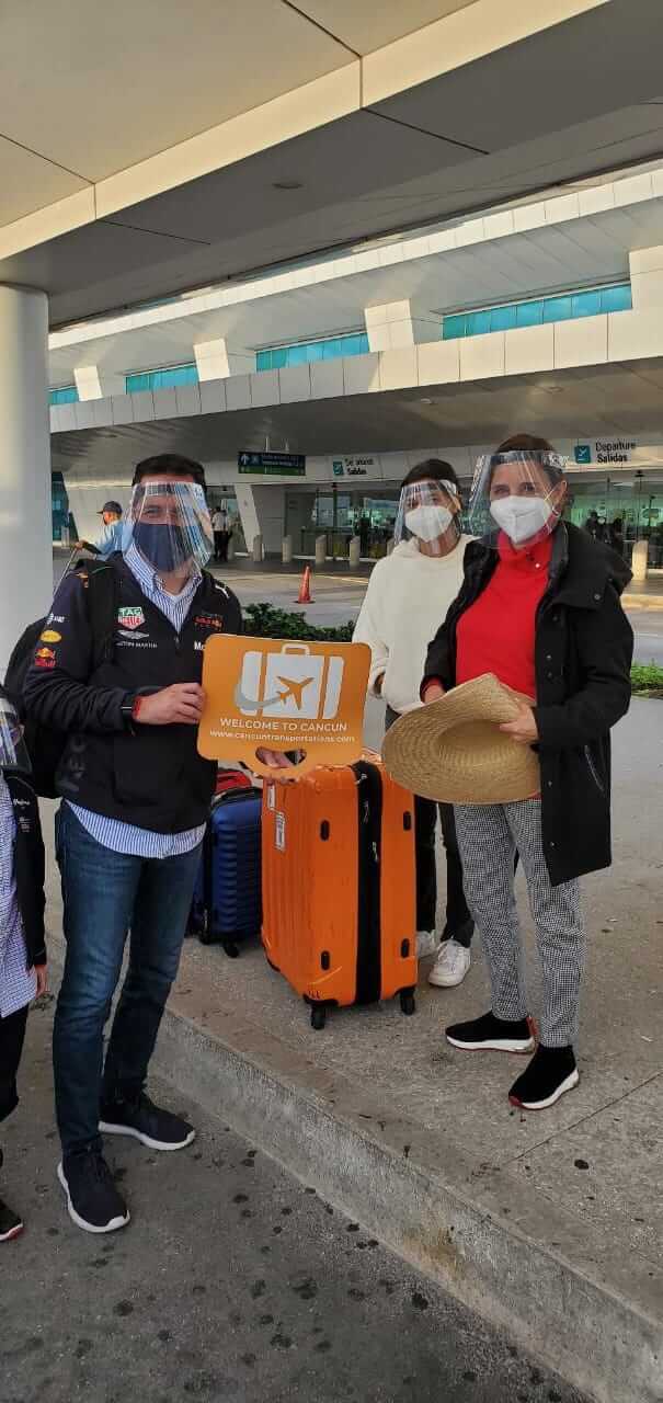 Customers arriving at Cancun Airport terminal